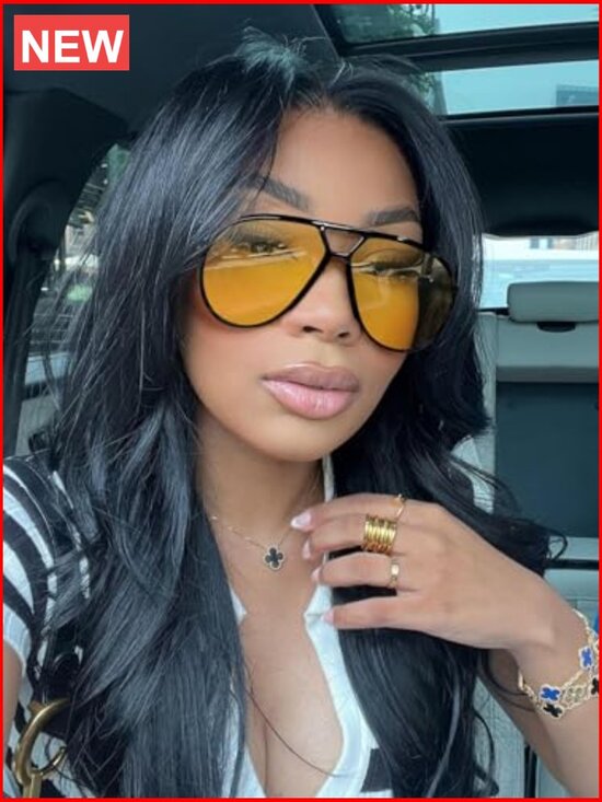 Retro Oversized Square Aviator Sunglasses UV Protection Lightweight main image 7